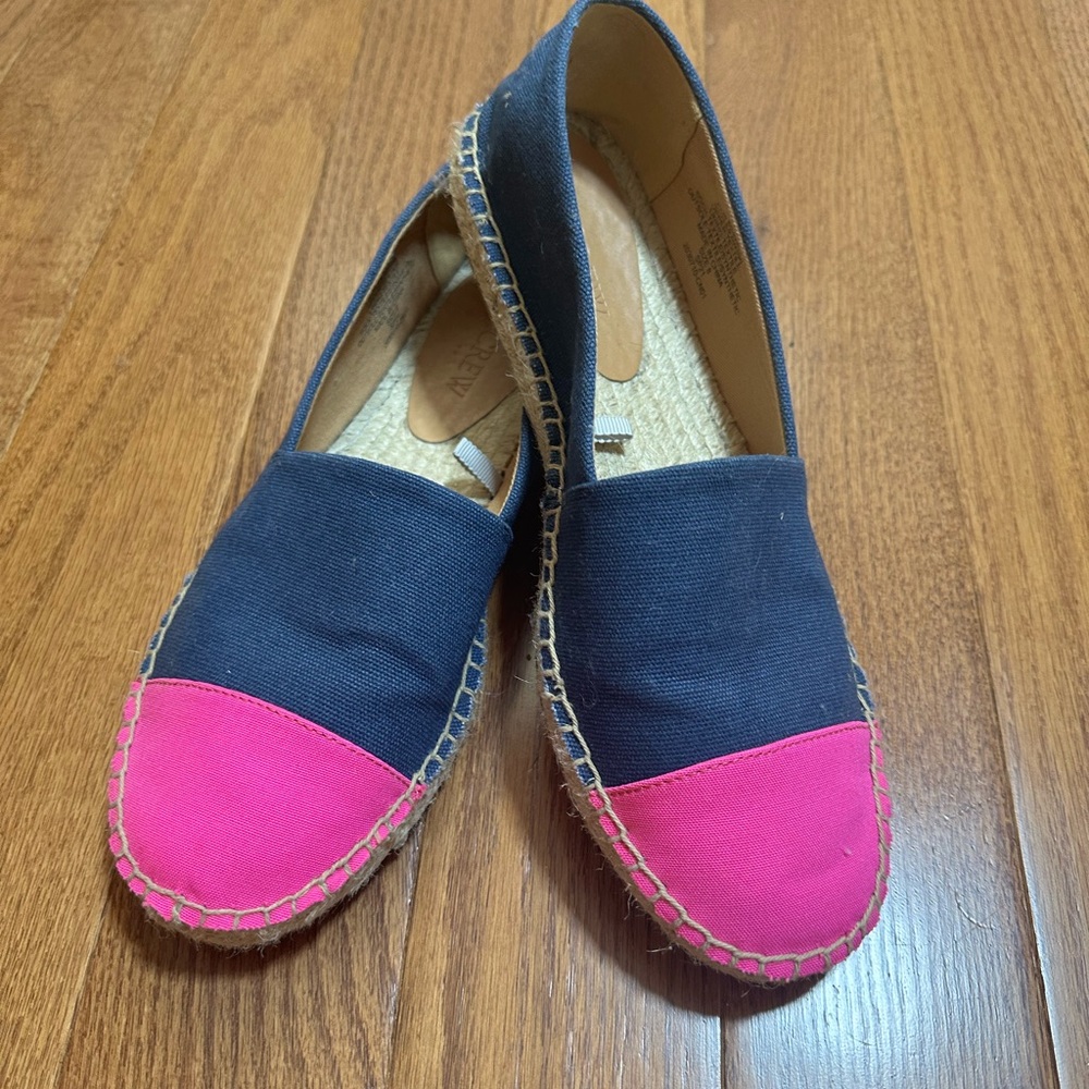 J Crew Factory Pink and Navy Espadrilles
